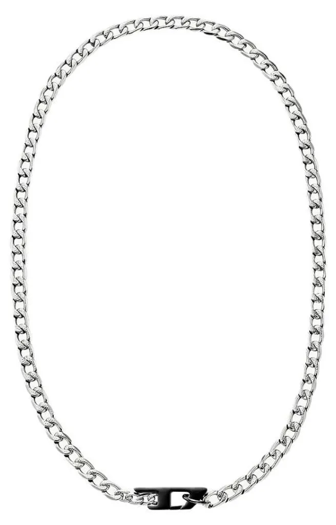 Bijou masculin Collier en acier argenté et logo D DX1636931 chic
