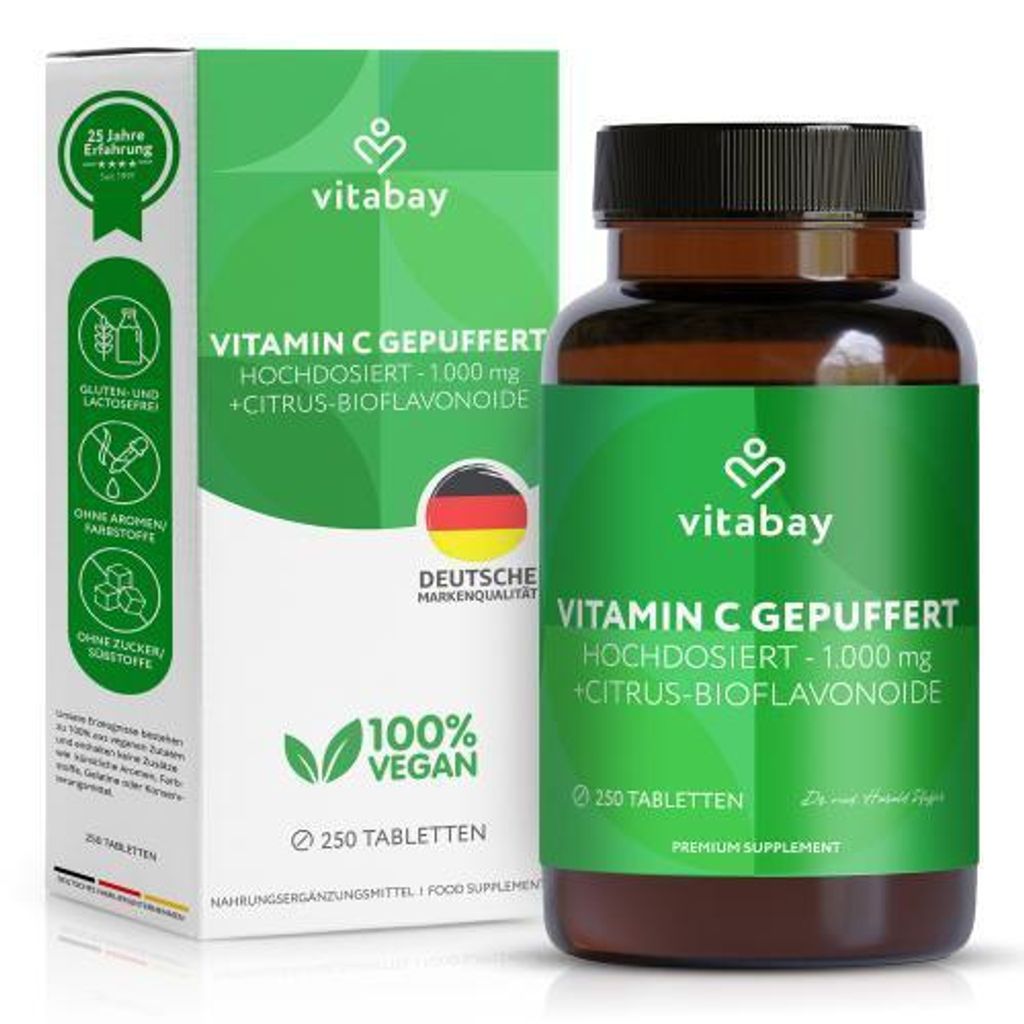 Vitamine C+Bioflavonoïdes 1000 mg végétalien à haute dose Image du produit 