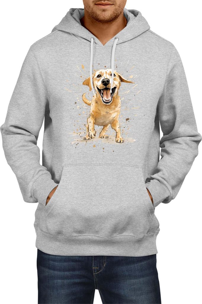 Herren Kapuzenpullover Funny Dogs Breeds Labrador Retriever Dog Breed, Man L / Grau