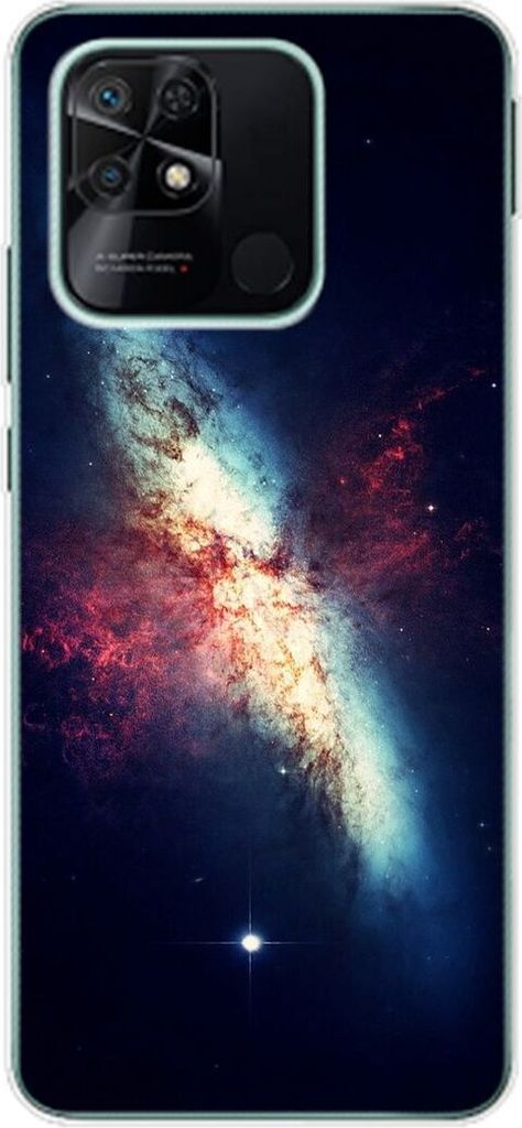 König Design Hülle kompatibel mit Xiaomi Redmi 10C Kunststoff Soft Handyhülle - Handy Case Galaxie