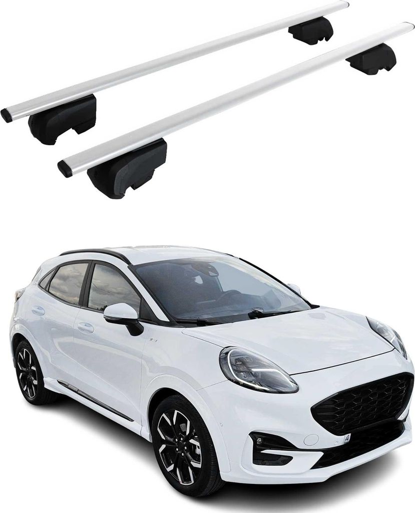 Dachträger Gepäckträger für Ford Puma 2019-2025 Grundträger ABE Metall Silber