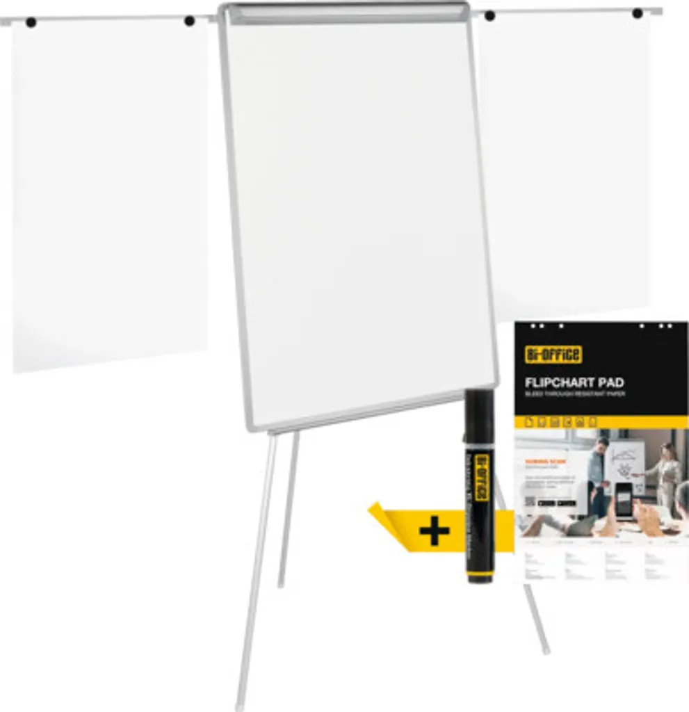 Flipchart Bi-Office Réglable 70x100 cm avec Surface de Note Blanche - 6
