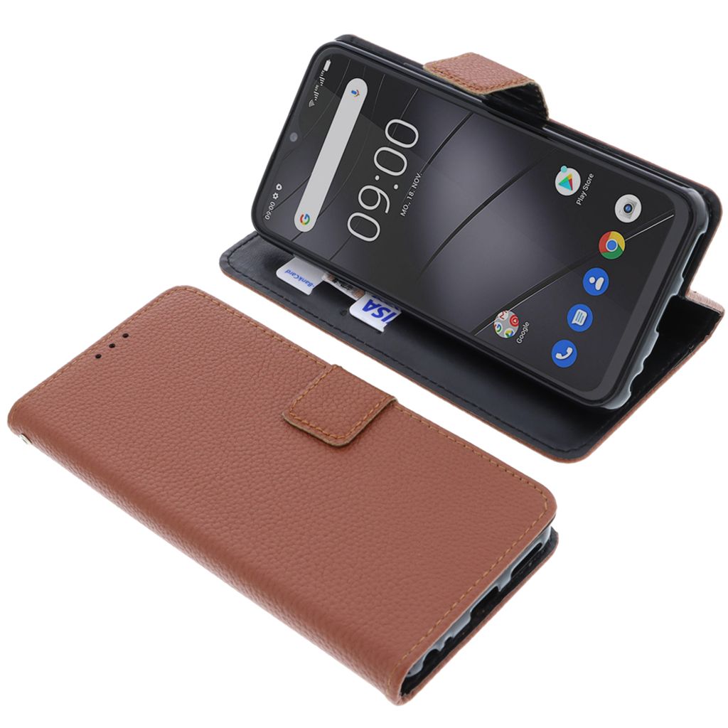 foto-kontor Tasche kompatibel mit Gigaset GS4 / GS4 Senior Book Style braun Schutz Hülle Buch