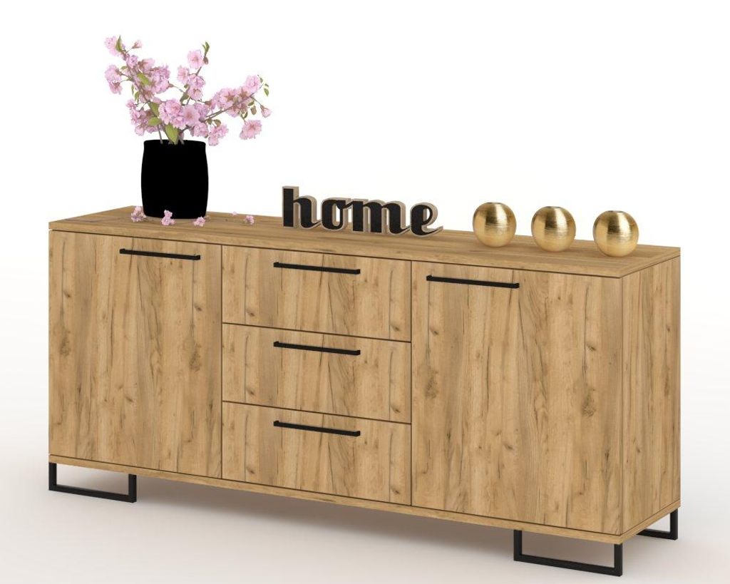 Kommode mit Schubladen Fernsehschrank HANA 3S Golden Craft Produktbild 