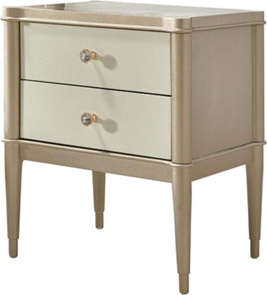 Nachttisch Beistelltisch Tisch Holz Tische Möbel Nachttische Beige Schlafzimmer