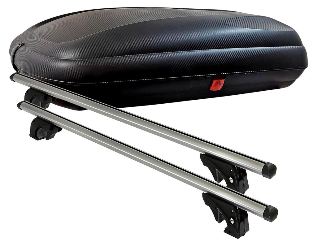 Dachbox 320L carbonlook abschließbar mit Dachträger für Nissan Qashqai (J11) (5 Türer) ab 14