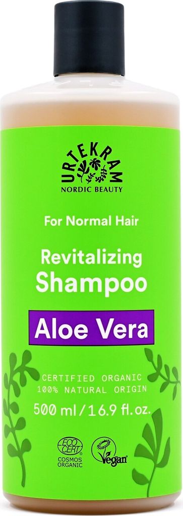A product shot of a shampoo bottle against a white background.