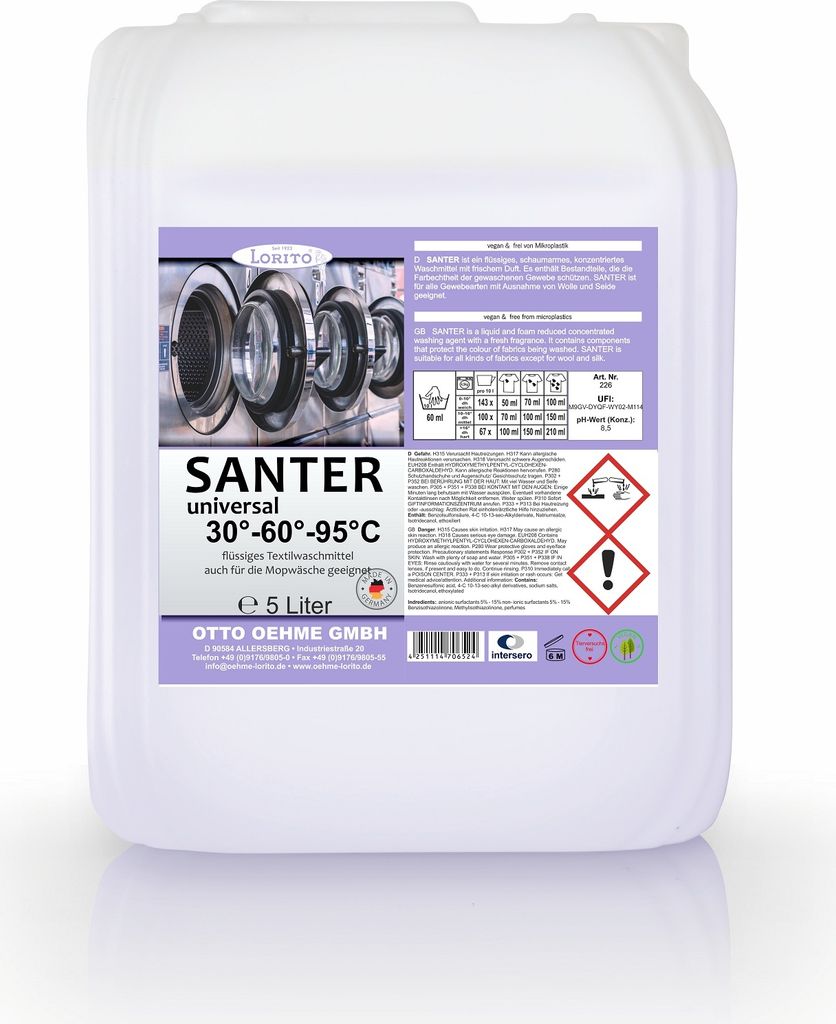 Lorito Santer Vollwaschmittel Mopp-Waschmittel schaumarm Produktbild 