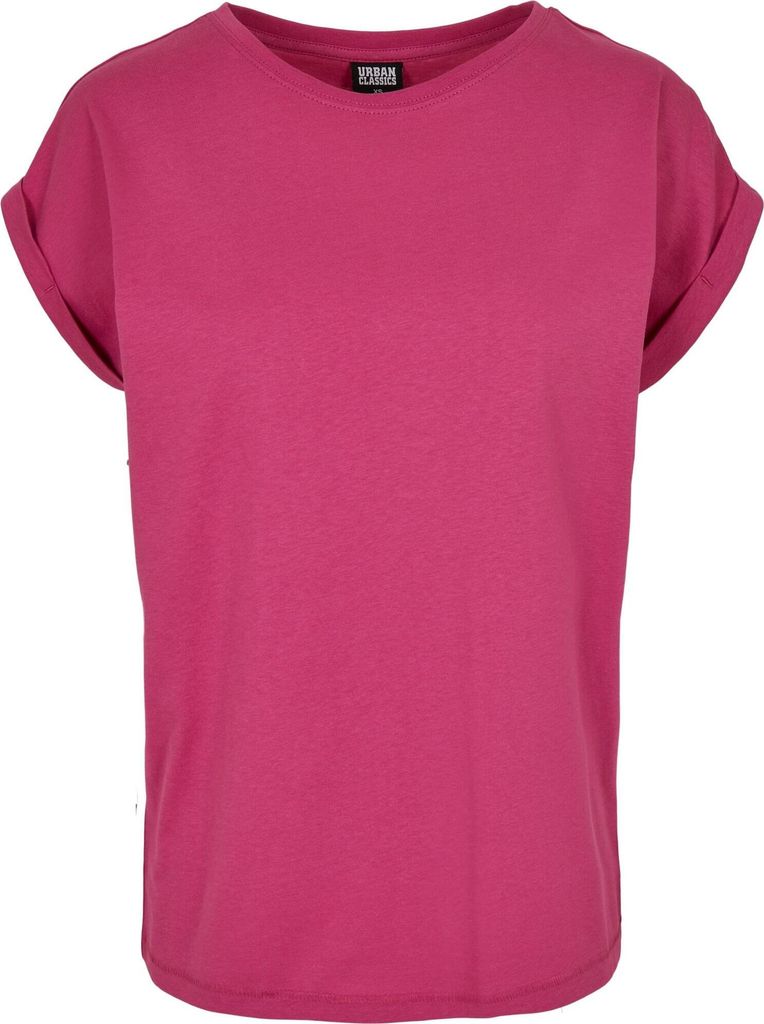 Urban Classics Kurzarm-T-Shirt für Frauen Slipout rosa 3XL