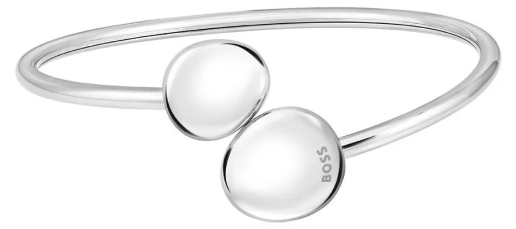 Bracelet pépite acier massif résistant - Finition maille travaillée