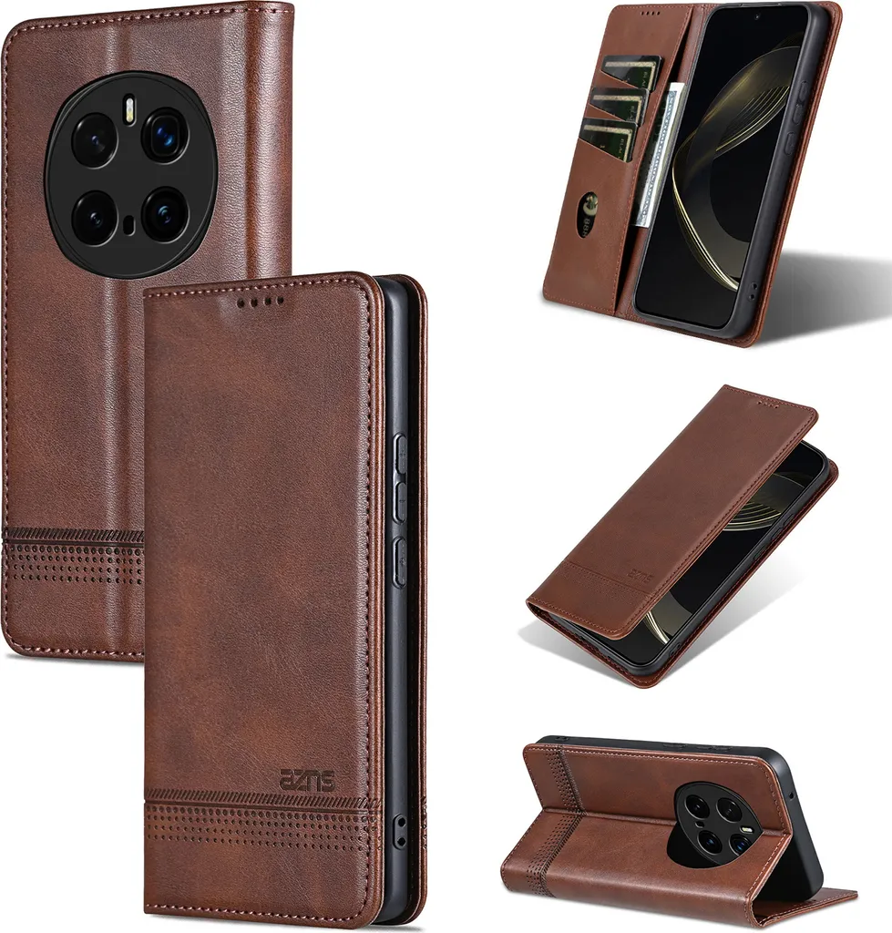 Custodia Pelle Honor Magic7 Pro: Portafoglio Magnetico Caffè Premium