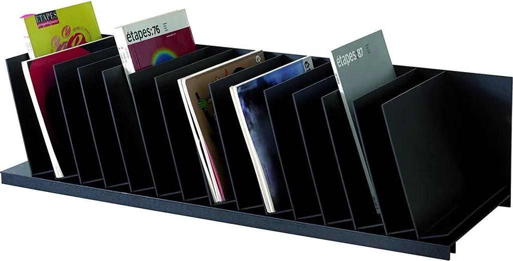PAPERFLOW 14 compartiments : présentoir polystyrène noir incliné