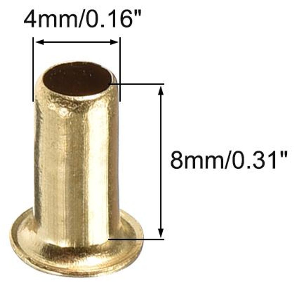 200 Stk. Durchgangsloch Kupfer Hohlnieten ?sen Leiterplatte PCB 4mmx8mm Golden