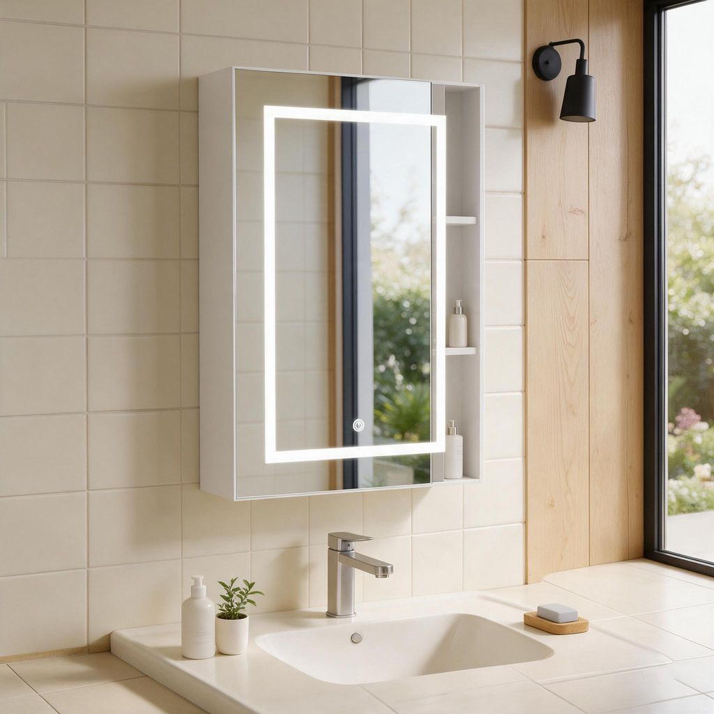 INONEFT, armario espejo para baño con iluminación, armario Imagen del producto 