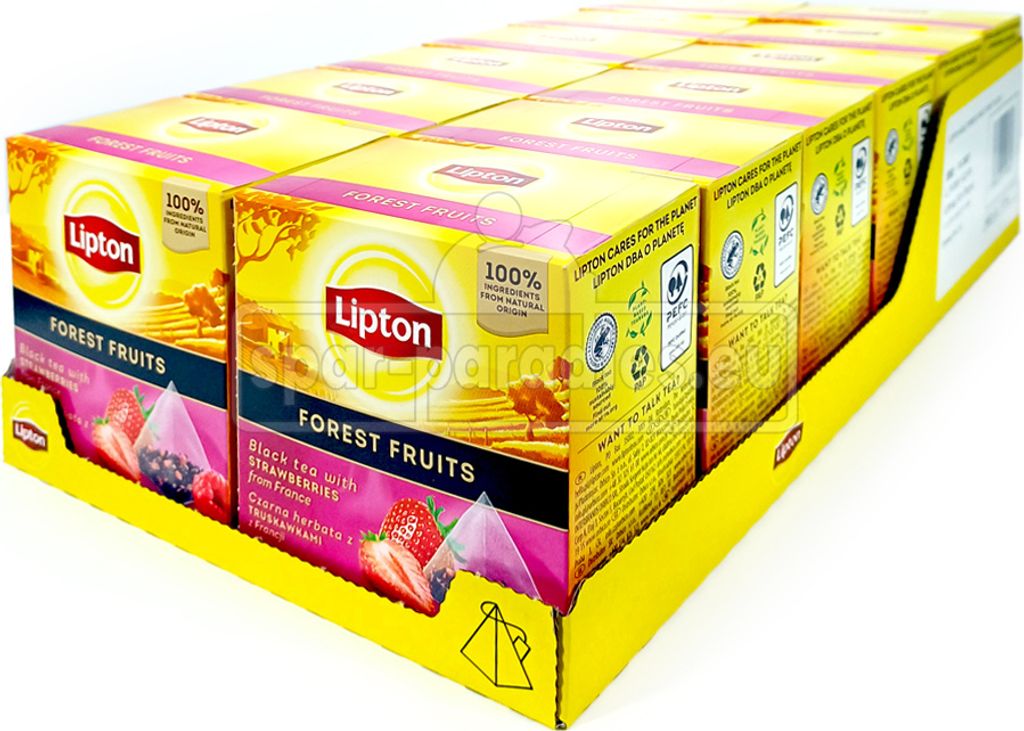 Lipton Schwarztee Forest Fruits, 20er Pack x 12