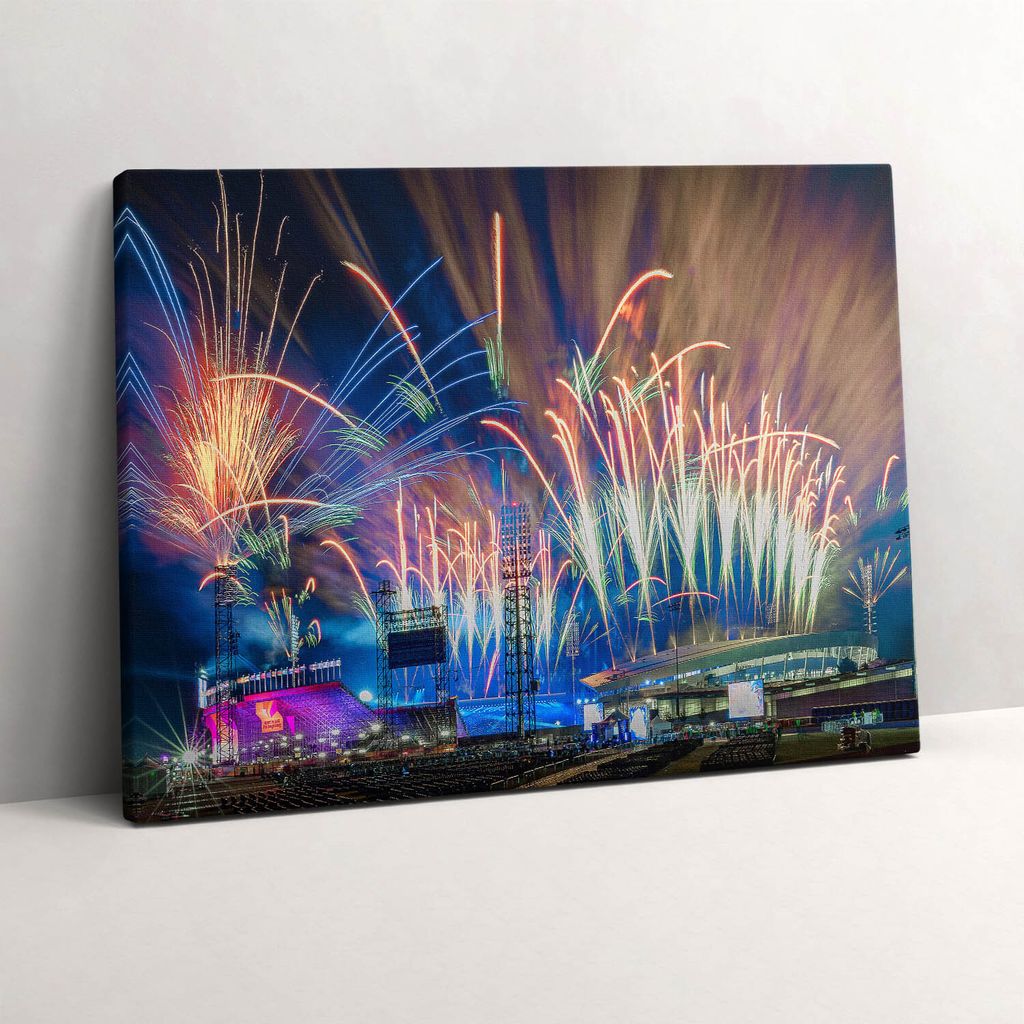 Neujahr in Birmingham – Leinwandbild Wandbild – 80x60 cm – Leinwandbilder – Wandbilder – Schlafzimmer – Flur