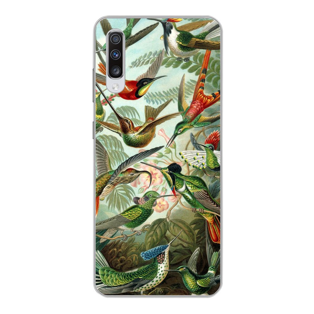 MuchoWow Handyhülle Schutzhülle Hülle für Samsung Galaxy A70 Trochilidae - Alte Meister - Kunst Silikon Softcase Handy Hülle - Schutzhaube
