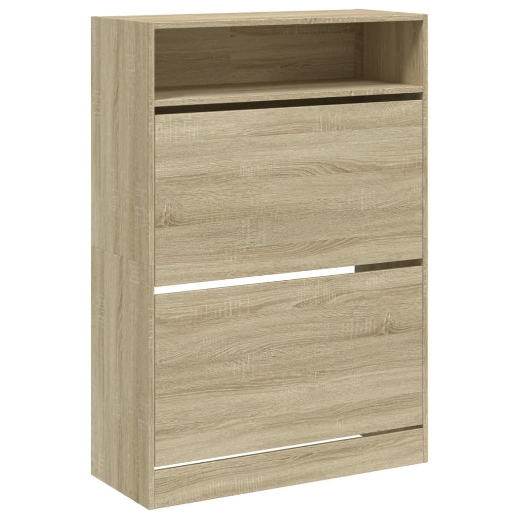 vidaXL Schuhschrank mit 2 Klappen Sonoma-Eiche 80x34x116 cm