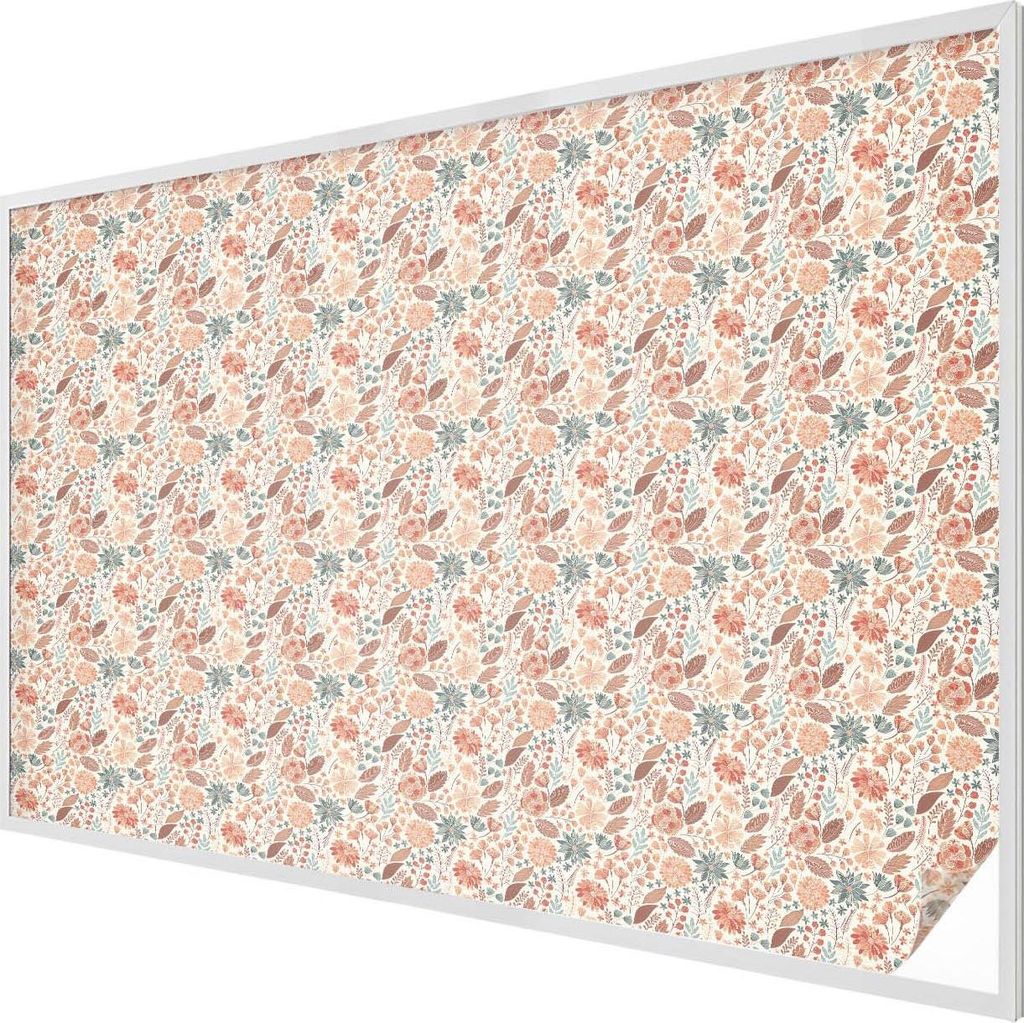 Buntglas Fensterfolie – 146x200 cm – Stained-Glass Design – blickdichte dekorative Sichtschutzfolie – selbstklebend, UV-Schutz – Blumenar...