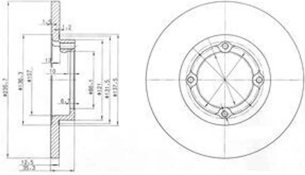 Disque de frein pour entretien Matiz et Spark M200 montage essieu avant