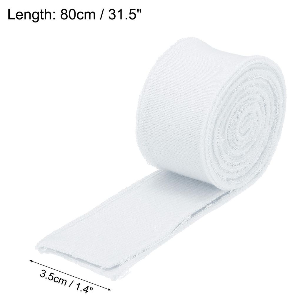 Elastische Bš¹ndchen Gerippte Abschlš¹sse 31,5" x 1,4'' Baumwollstoff Gestricktes Rippband Stretch-Bš¹ndchen ?rmelbund fš¹r DIY-N?hen, Wei?...