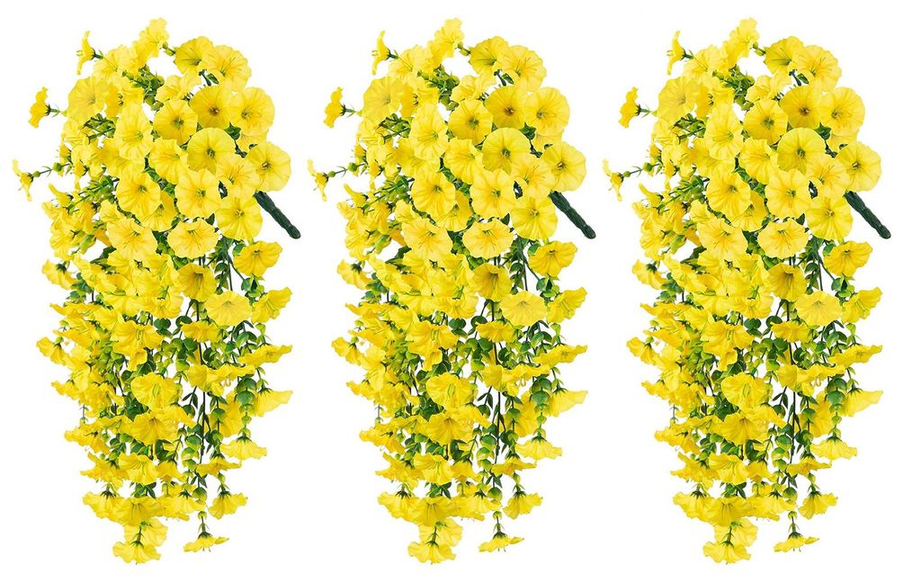 3er-Set künstliche, hängende Prunkwinden, UV-beständig, realistische Seidenblumen, künstliche Blumendekoration für Hochzeiten, Partys, drinnen...