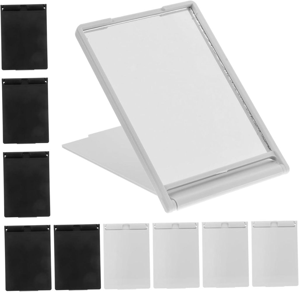Set mit 10 rechteckigen Klappspiegeln, schwarz-weiß, leicht, praktisch