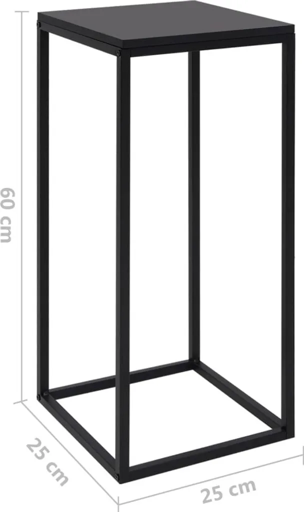 Tables d'appoint noires en acier vidaXL - Structure robuste et stable