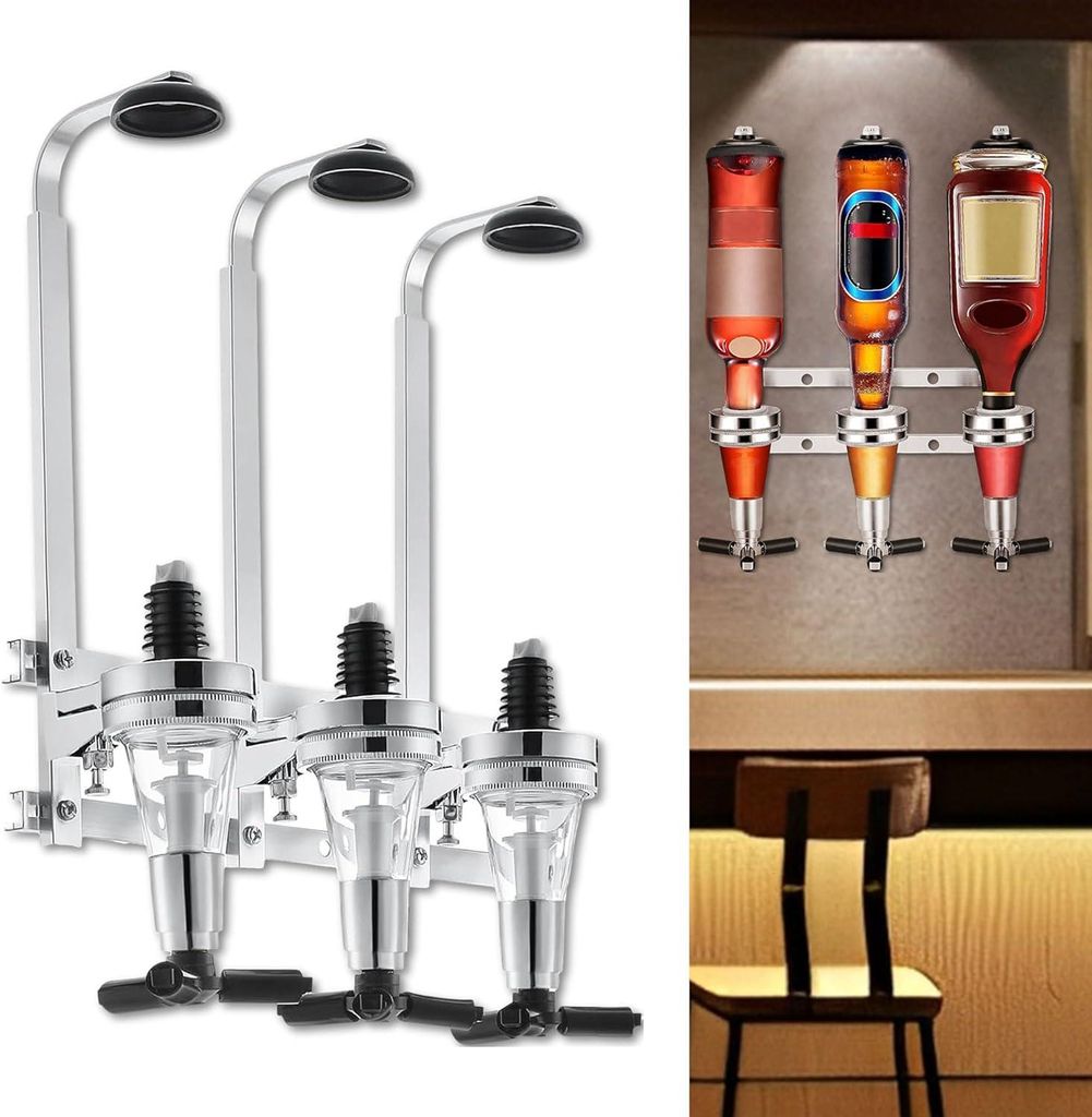 Wandmontierter Weinausschank šC Kapazit?t fš¹r 3 Flaschen šC optischer Portionierer šC fš¹r Bars, Hotels oder Restaurants