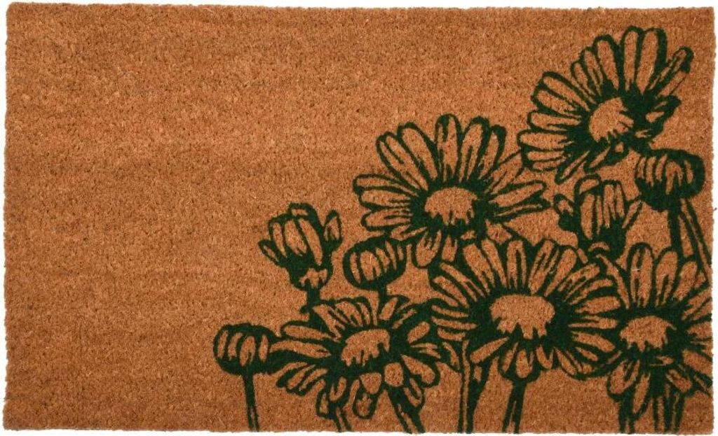 Esschert Design Kokosmatte Blumen aus Kokosfaser/Kunststoff, 75 x 45 x 1,7 cm, Fußabstreifer, Fußabstreifer, Schuhabstreifer, Schuhmatte
