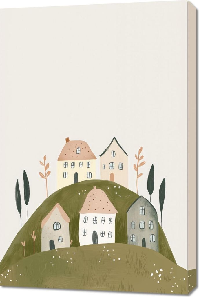 Bild 60x90cm Muster für Kinder, Mädchen und Jungen - Hügel