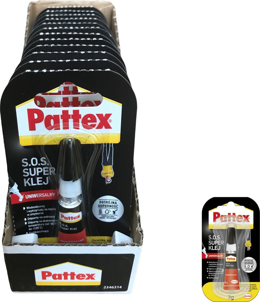 Pattex Sekundenkleber Schnellkleber Kunstoffkleber Glaskleber Keramikkleber Alleskleber SOS Super-Mehrzweck-Kleber 12 x 3g