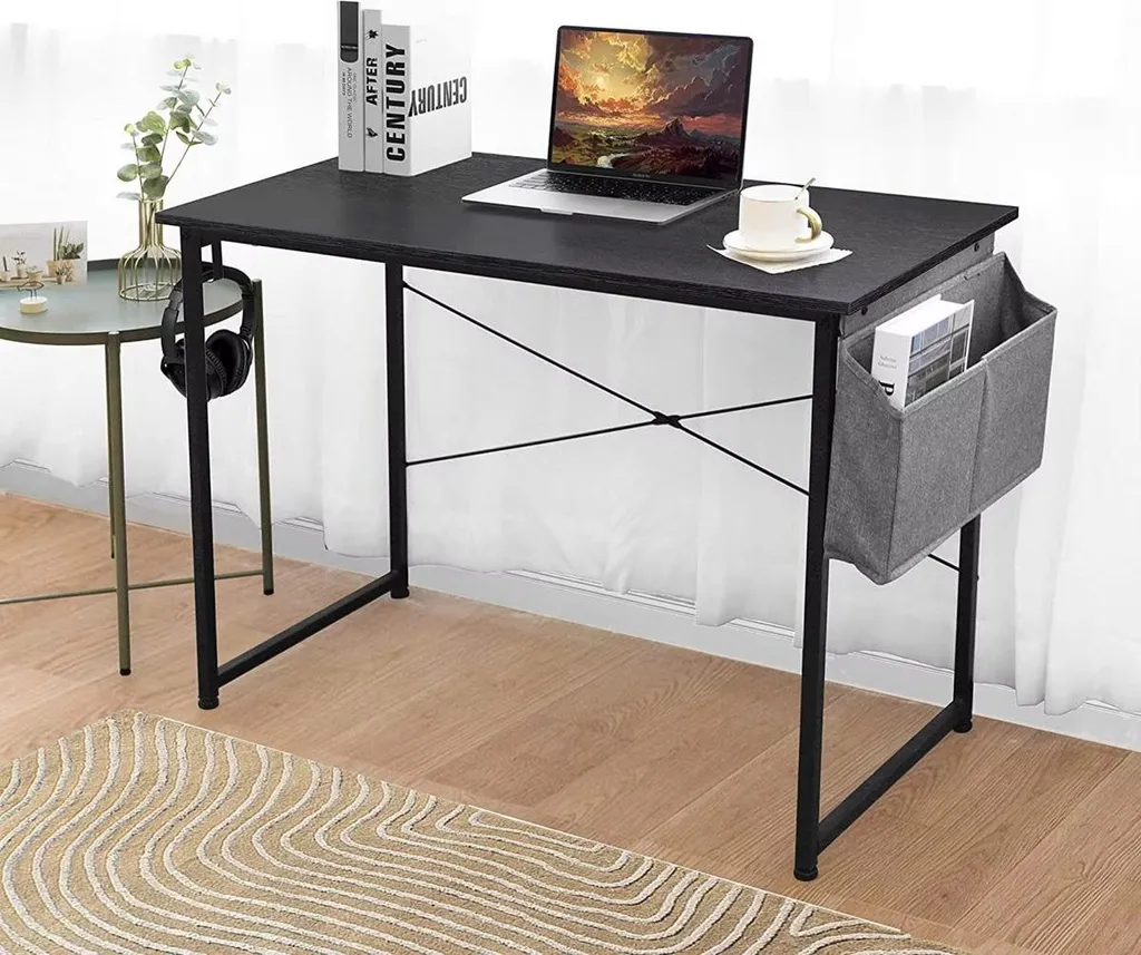 Table de bureau multimédia Nero 120cm noire avec niche de rangement PC - 3