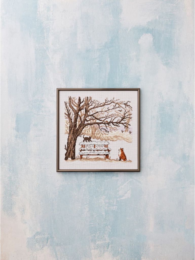 Permin Kreuzstich Stickpackung "Winterfuchs", Zählmuster, 30x30cm, 92-2131