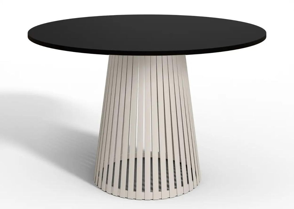 Viero Rundtisch Ø 100 cm – Schwarz + Kaschmir‐Bein