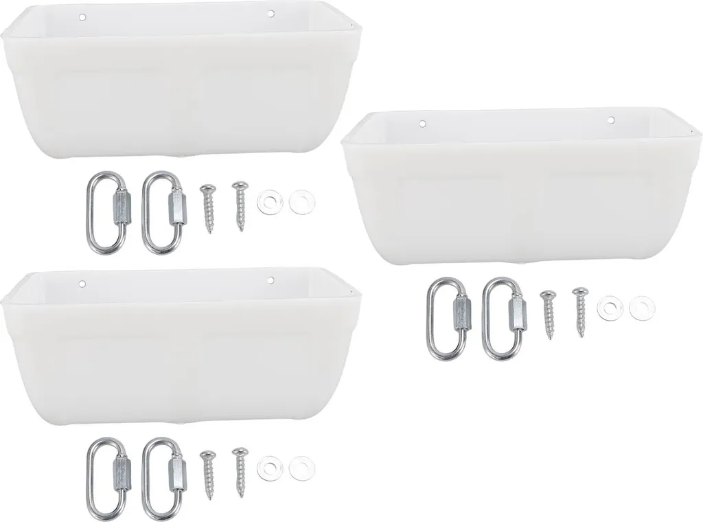 Mangeoire volailles en plastique blanc suspendue avec réservoir 10kg