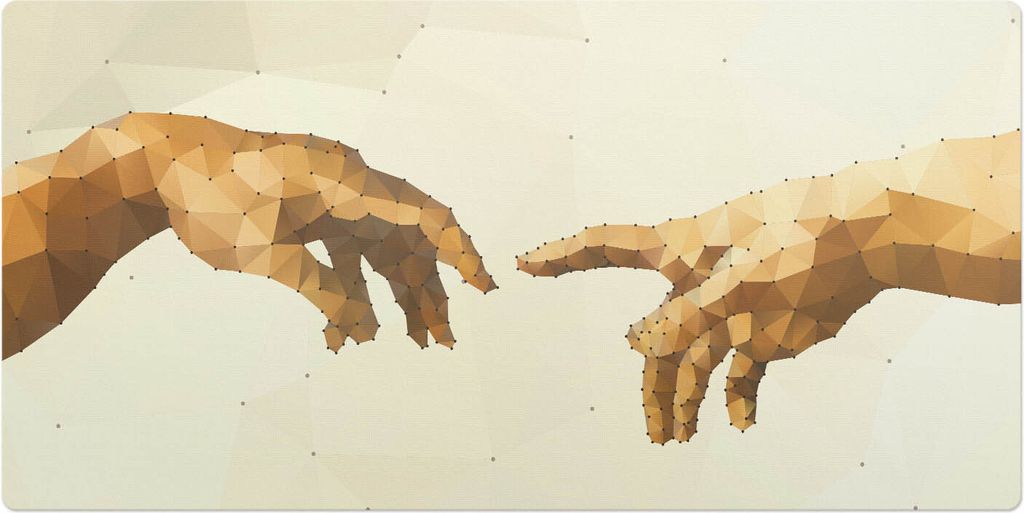 Geometrische Zeiger– Schreibtischunterlage – Schreibtisch Tischunterlage – 120x60 cm – Unterlage Groß Schreibtischmatte