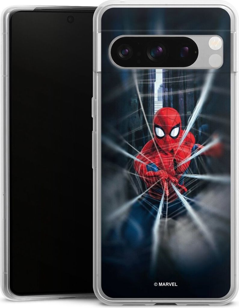 DeinDesign Slim Hülle für Google Pixel 8 Pro Silikon Case Ultra Dünn Handyhülle Kinofilm Marvel Spider-Man