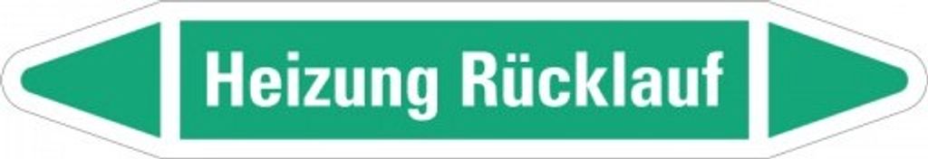 Dreifke Aufkleber I RKZ-Etikett Heizung Rücklauf, grün/weiß, für Ø 40-60mm, ...