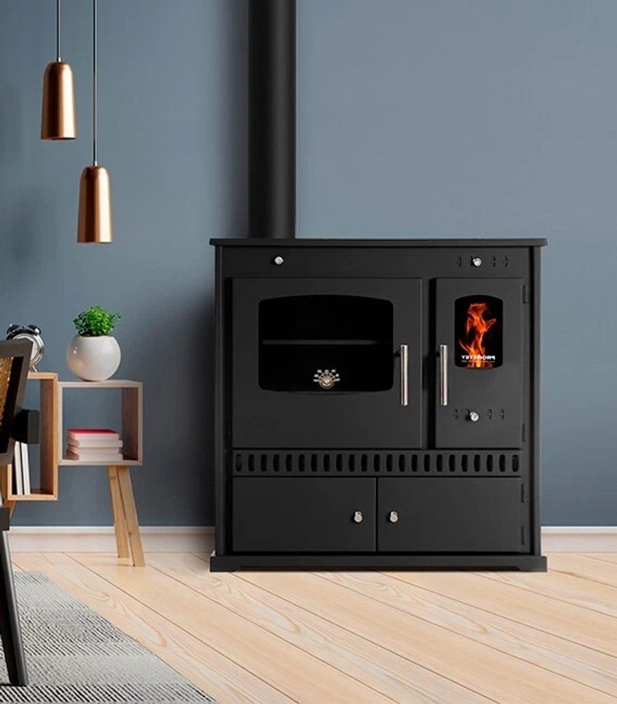 Holzofen PROMETEY Perfect Eco 7 kW Gusseisenplatte Kochherd Produktbild 