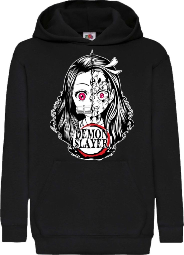 Kinder Kapuzenpullover Demon Anime Slayer Nezuko Kamado 003, 7-8 Jahr - 128 / Schwarz