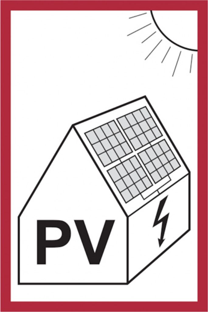 Dreifke Feuerwehrschild, PV (für Solaranlagen) - DIN VDE 0100-712 (DGUV Info...