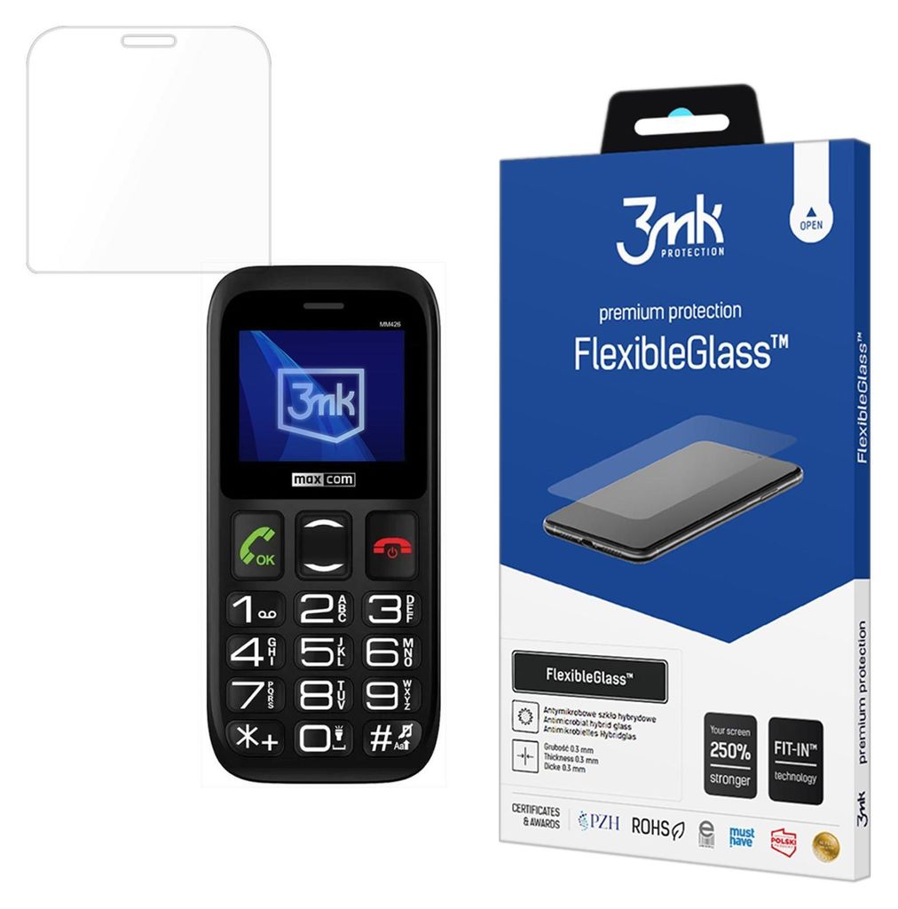3mk Display Hybridglas FlexibleGlass für Maxcom Comfort MM426 0,3mm 7H