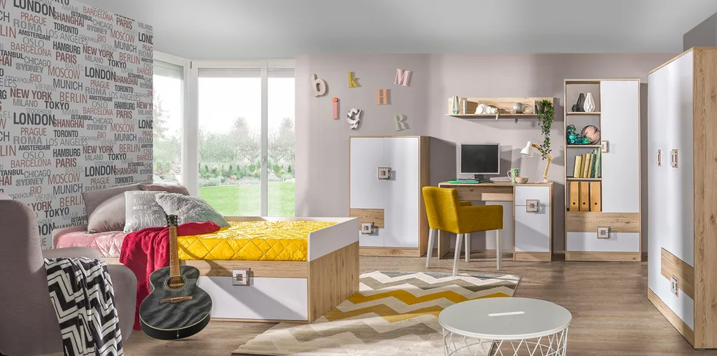 Commode de chambre 80 cm style bois et blanc Nimes pour rangement - 2