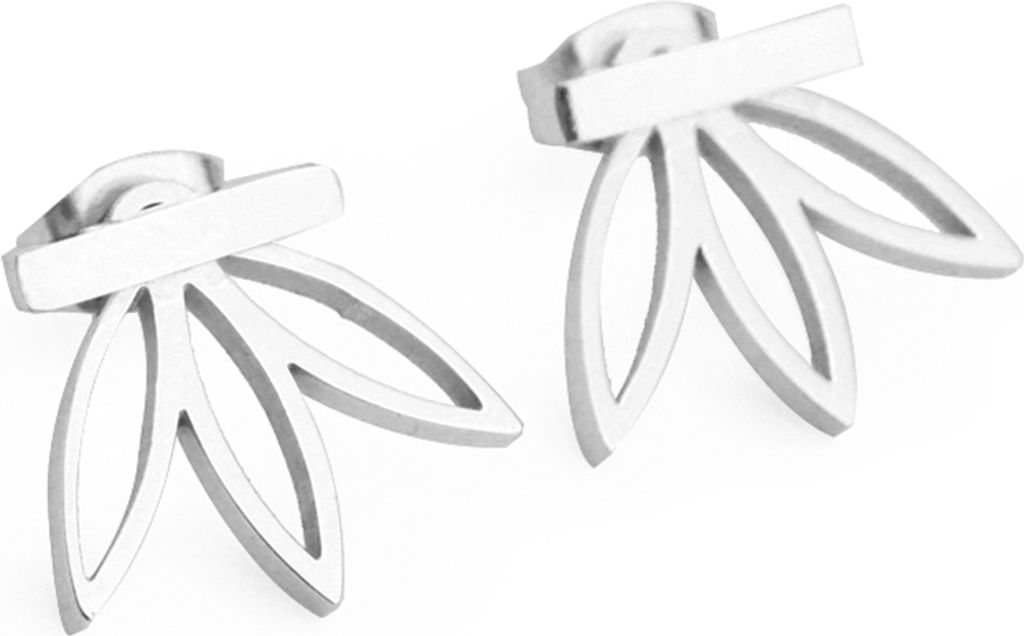 Mode Frauen Hohl Lotus Ohrstecker Piercing Street Party Ohrringe Edlen Schmuck-Silber