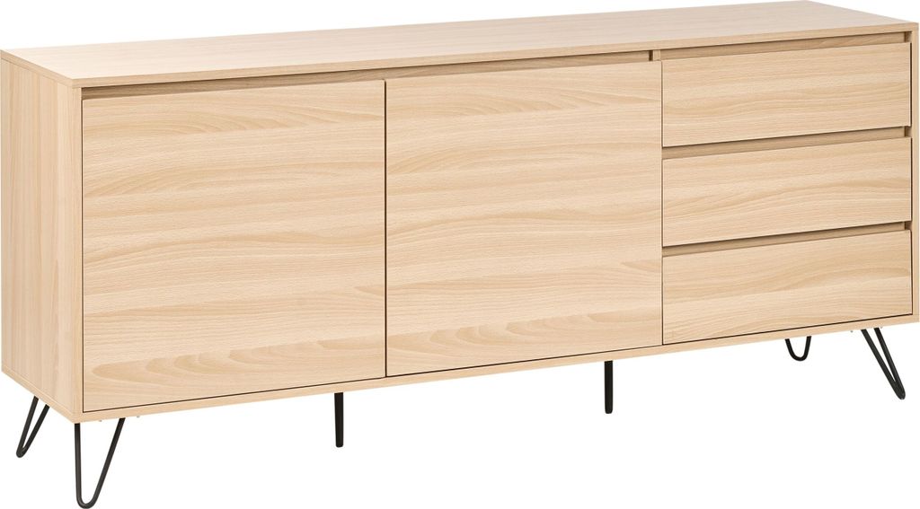 BELIANI Sideboard mit 2 Türen und 2 Schubladen im minimalistischen Design für das Schlafzimmer in Hellbraun