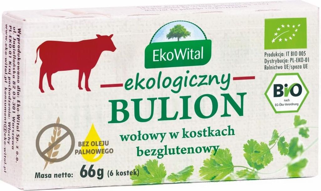 EKOWITAL Rinderbrühe gewürfelt ohne Palmöl glutenfrei  66 g Produktbild 