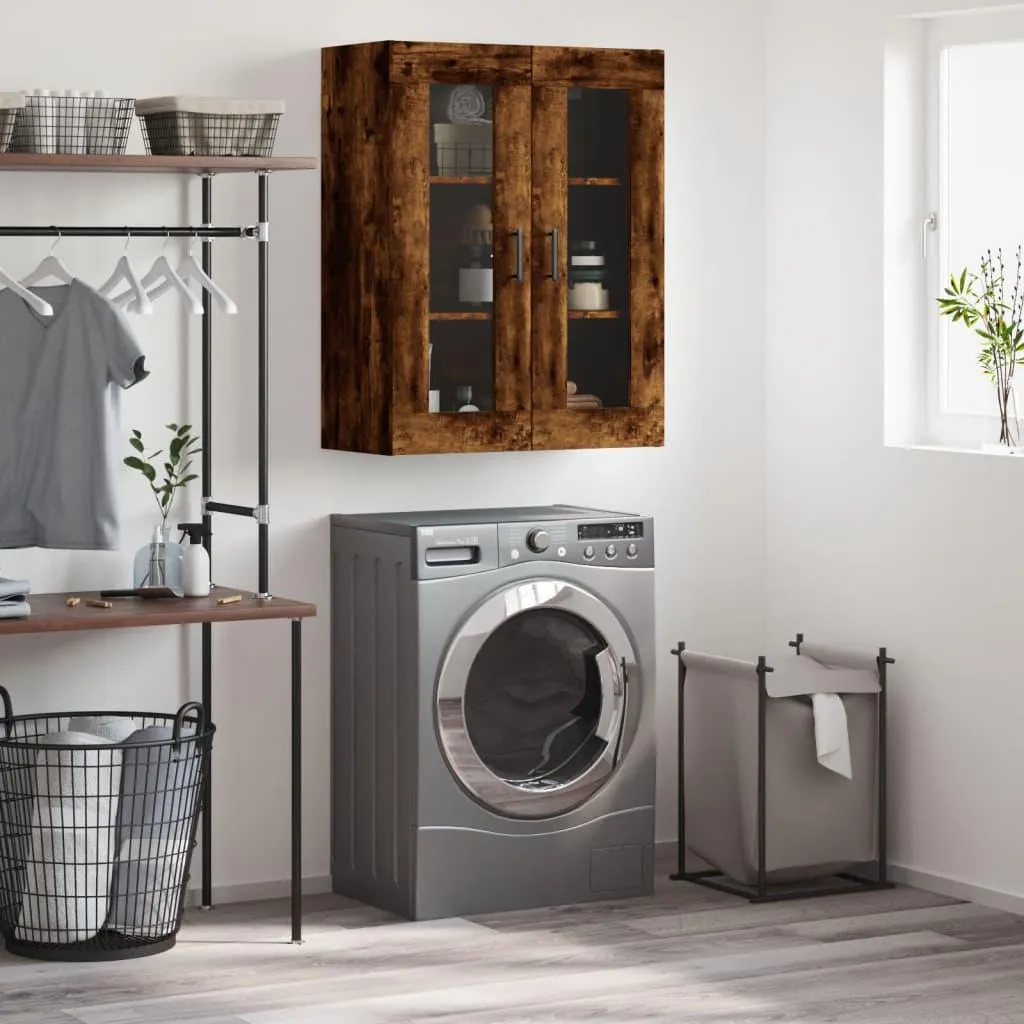vidaXL Armadio a muro in rovere fumé 69,5x34x90 cm