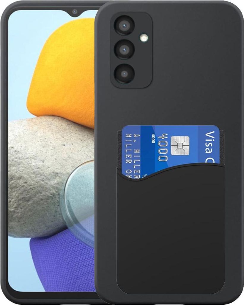Geeignet für Samsung Galaxy S24 FE Phone Case mit Silikon Kartenhalter - Flexible Back Cover Case Silikon TPU mit Silikon Kartenschlitz - Schwarz ...