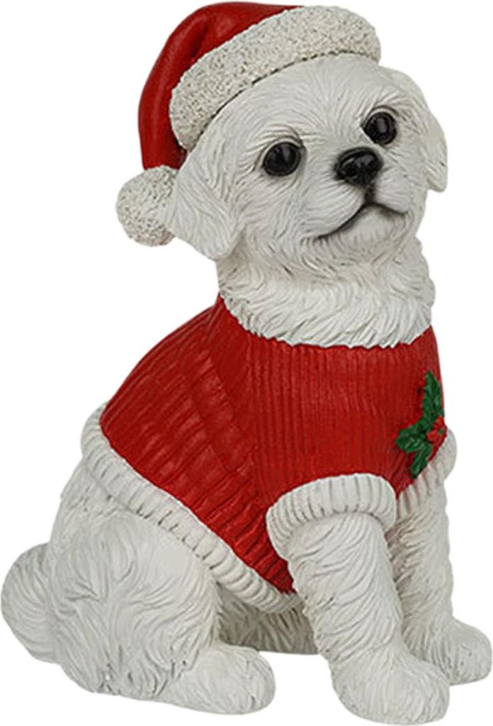 Realistische Hundefigur, Harzwelpe, Tierstatue, Weihnachtsdekoration, lebensechtes Labrador-Bichon-Corgi-Modell für die Innen- und Außendekoration